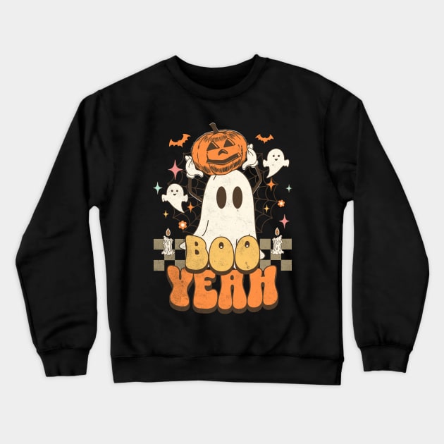 Boo Yeah Halloween Ghost Crewneck Sweatshirt by alcoshirts